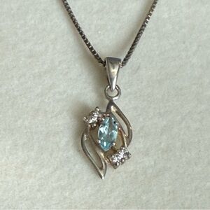Sterling Silver & Blue Gemstone Necklace/Pendant